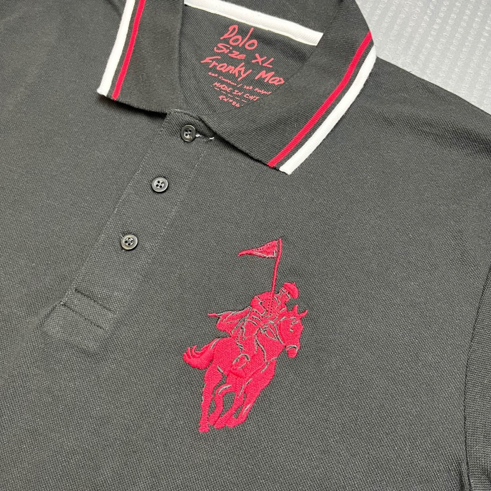 Polo Franky Max Mens XL Black Polo Shirt Short Sleeve Number 9